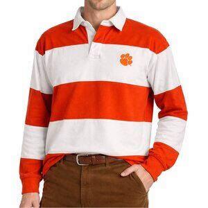 Red Oak Rugby Clemson Tigers Shirt L Orange White Collegiate Style Preppy Retro